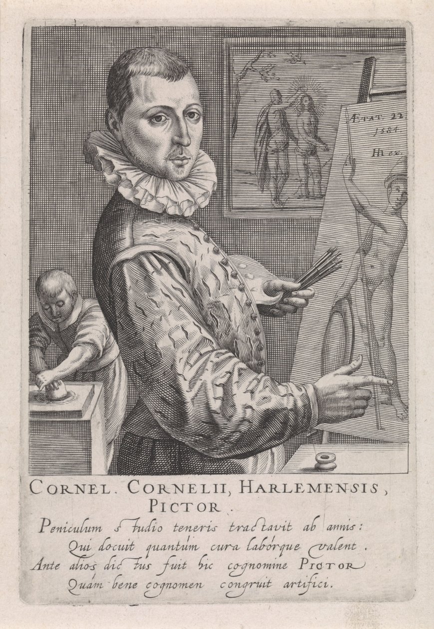 Portret van Cornelis Cornelisz. van Haarlem door Robert Willemsz de Baudous