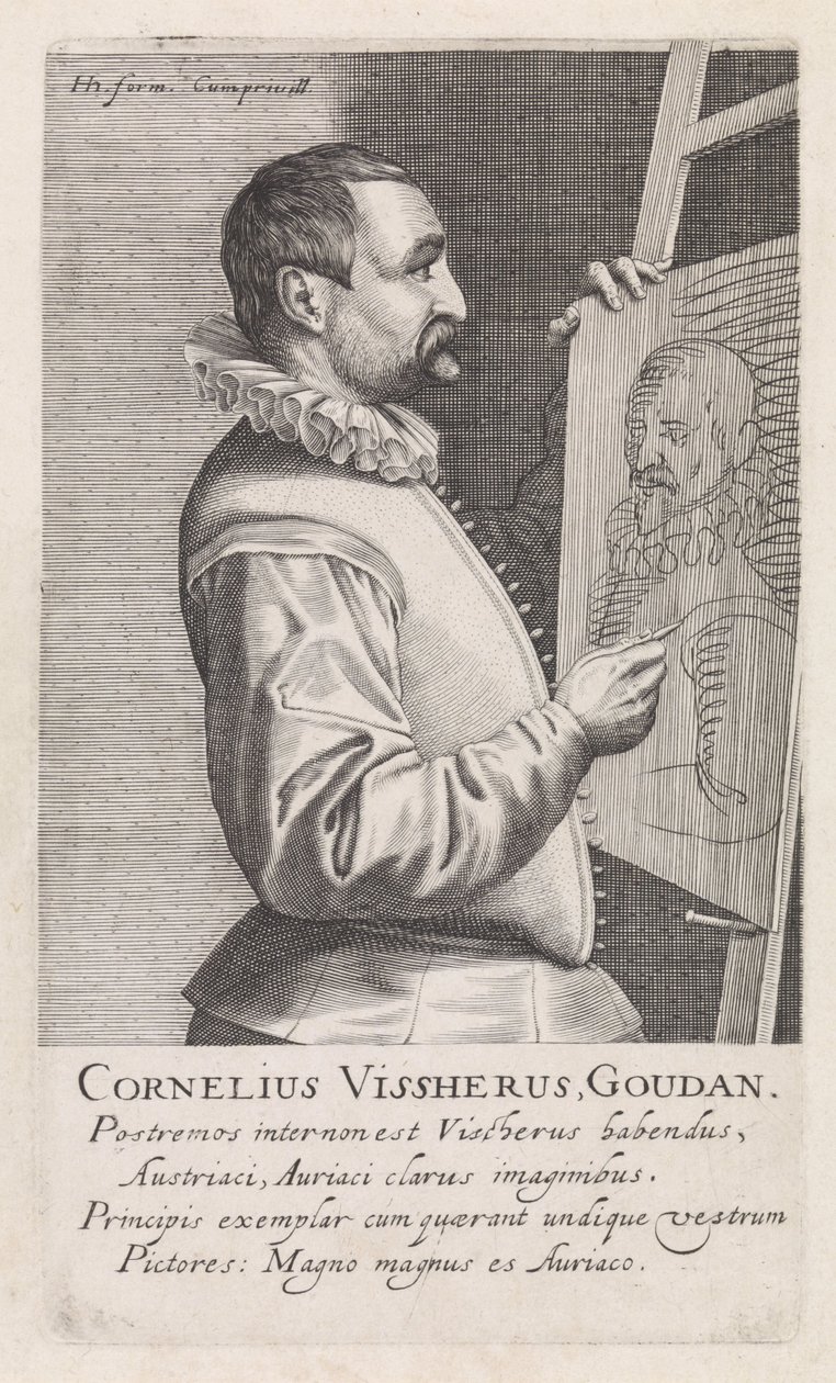 Portret van Cornelis Visscher door Robert Willemsz de Baudous
