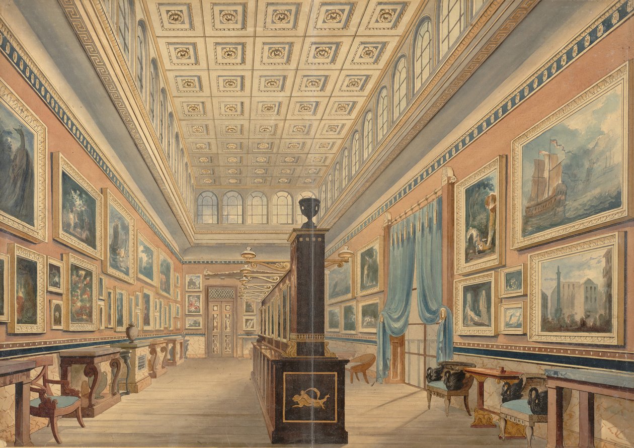 De Vlaamse schilderijengalerij, het herenhuis van Thomas Hope, Duchess Street, Portland Place door Robert William Billings