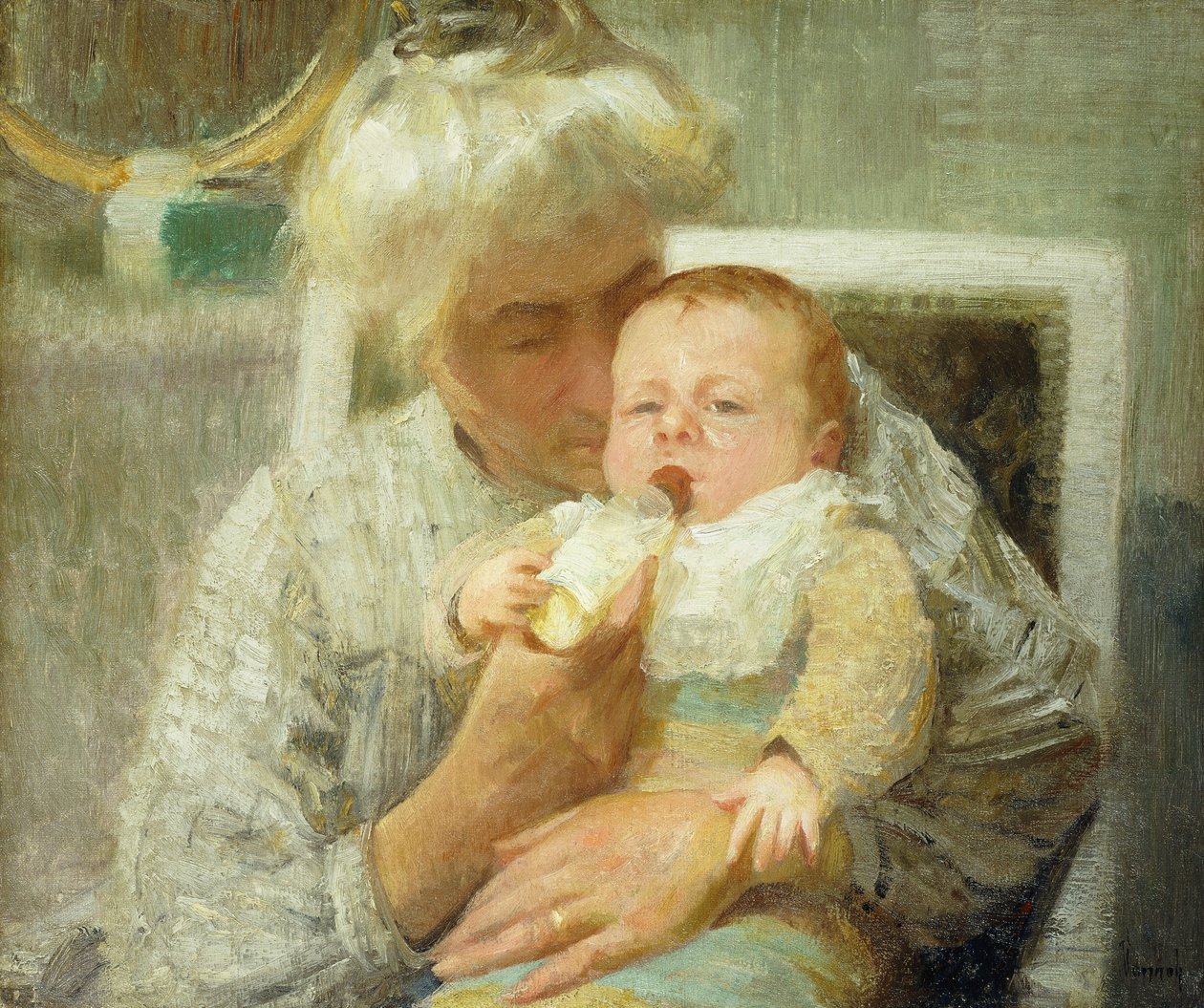 De Fles van de Baby door Robert William Vonnoh