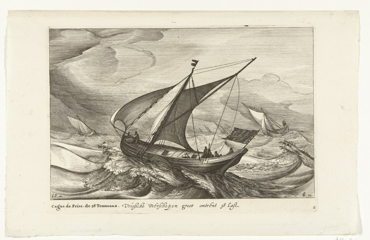Friese veerschepen door Robert de Baudous (possibly)