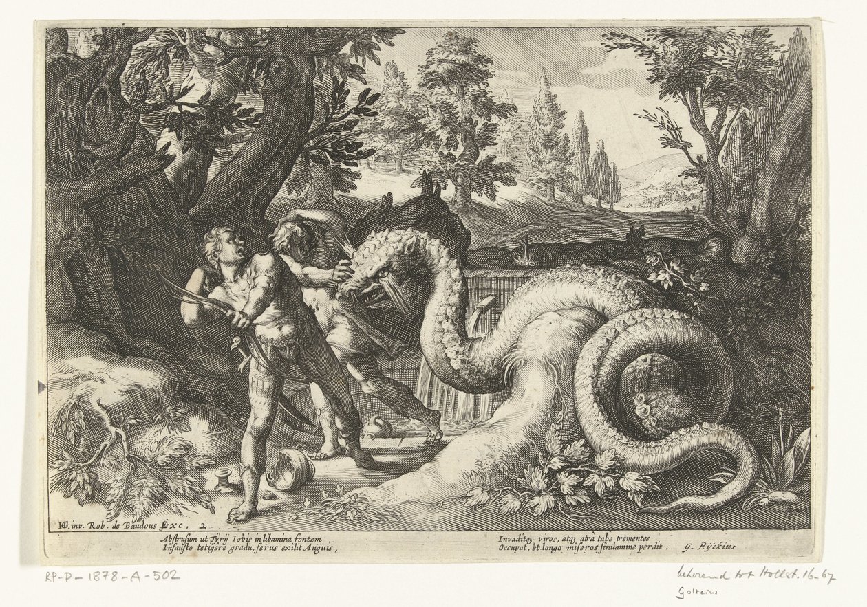 Metgezellen van Cadmus door een draak verslonden door Robert de Baudous