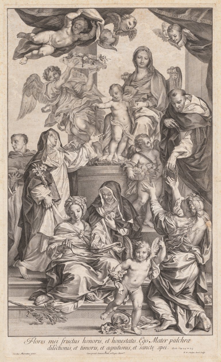 Maagd en kind met heiligen door Robert van Audenaerd