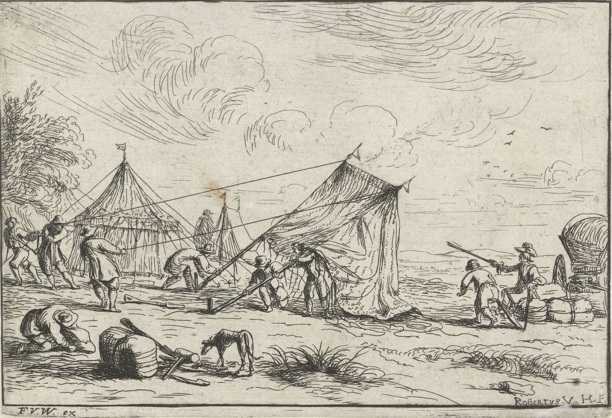 Opzetten van een tent door Robert van den Hoecke