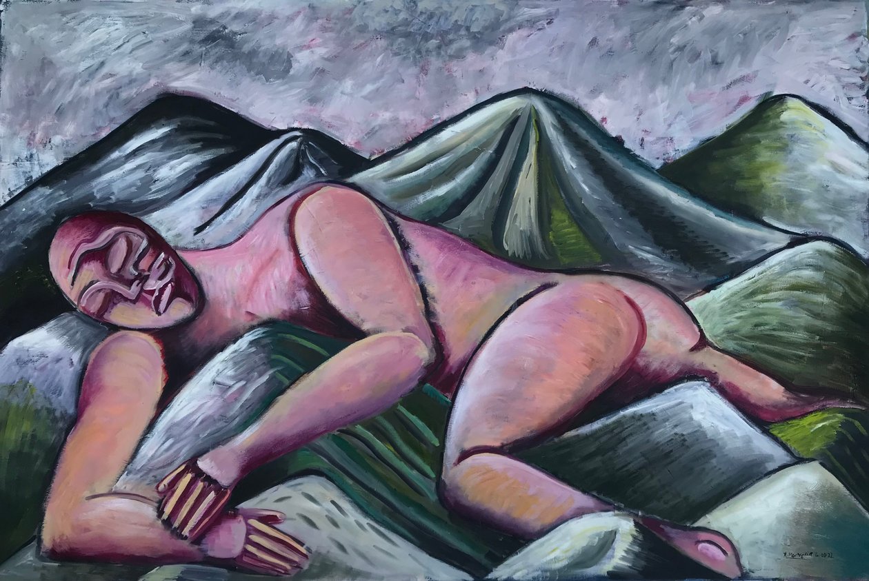 Mountain Nuve, ca. 2022 (olieverf op doek) door Roberto Munguia