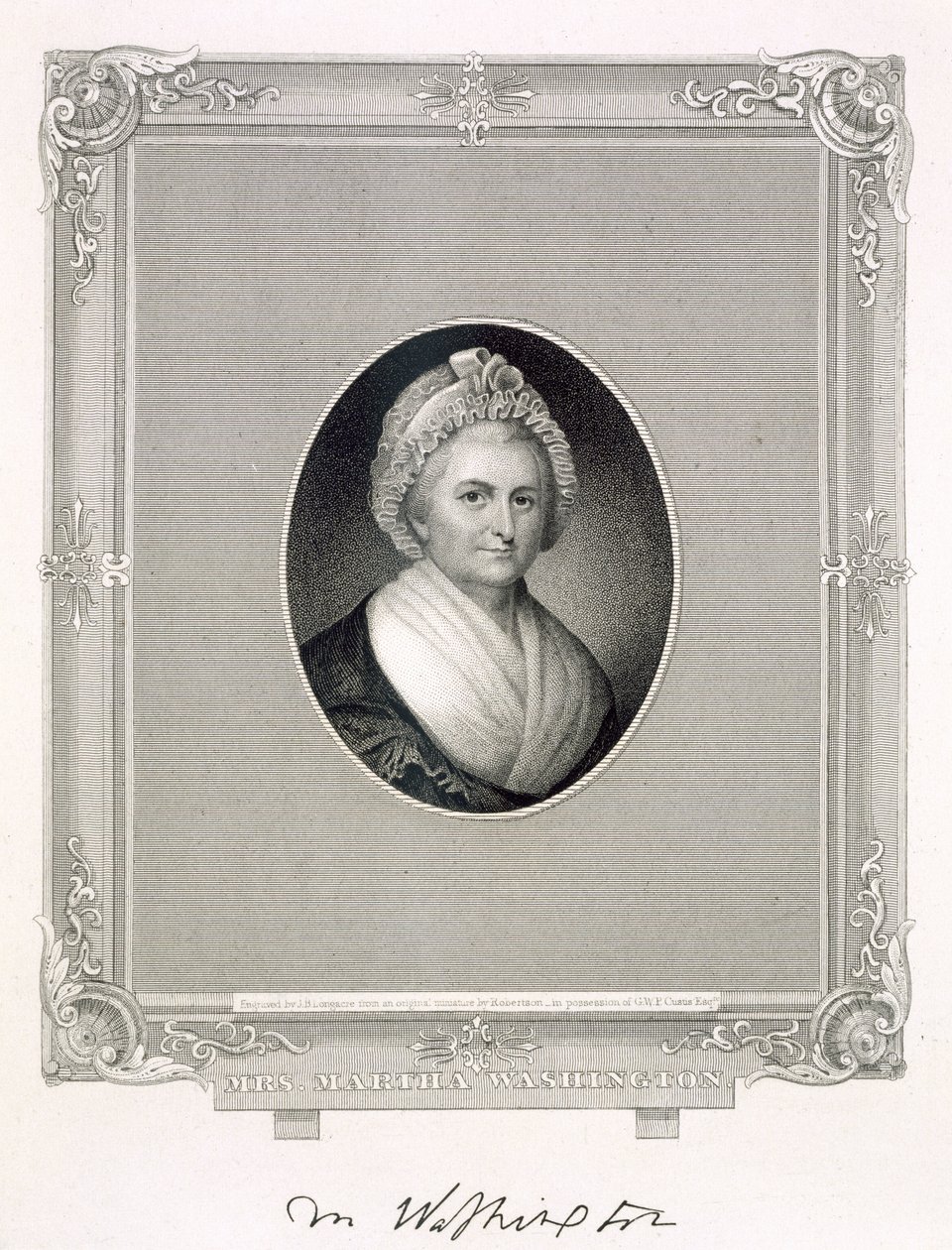 Martha Washington, gegraveerd door James Barton Longacre (1794-1869) door Robertson