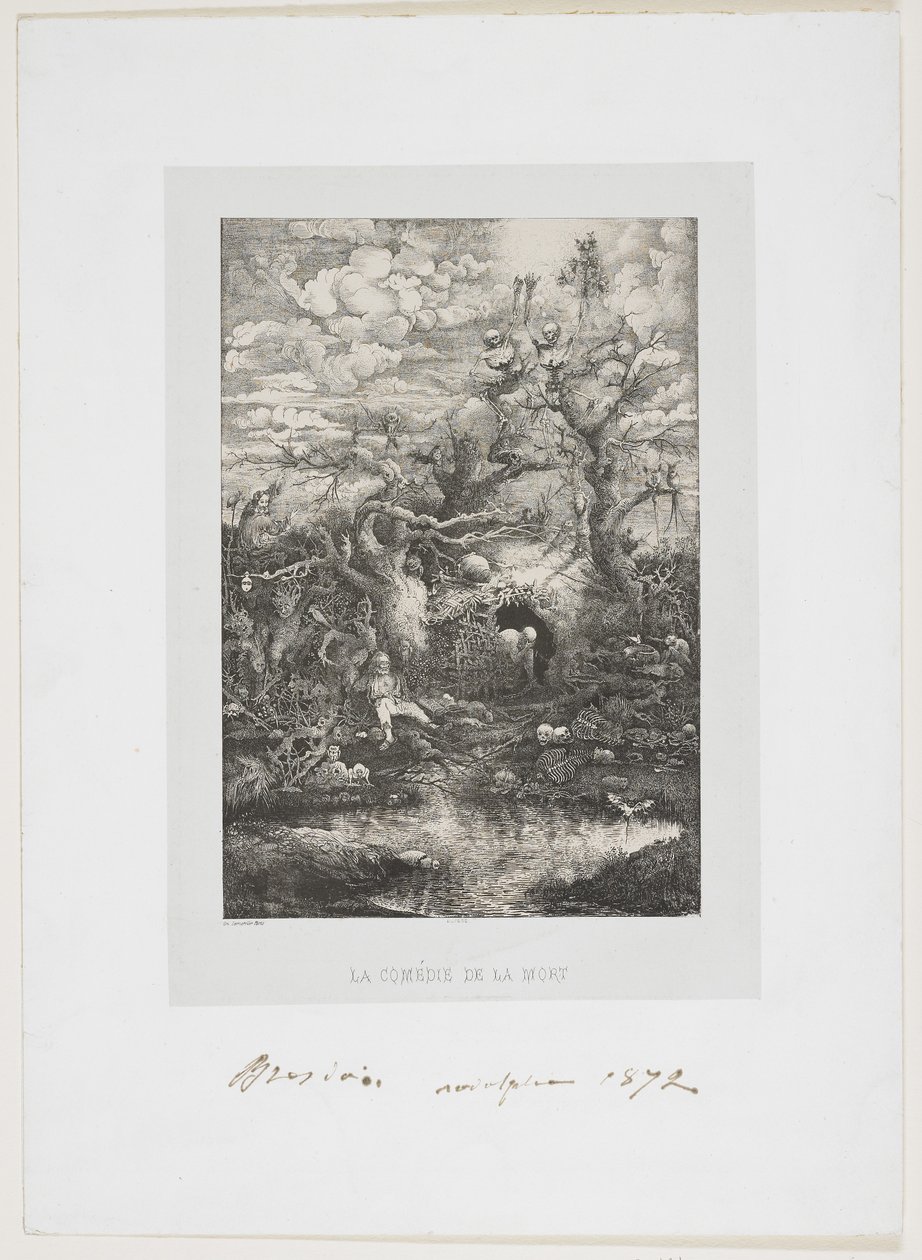 La Comedie de la Mort, 1854 door Rodolphe Bresdin