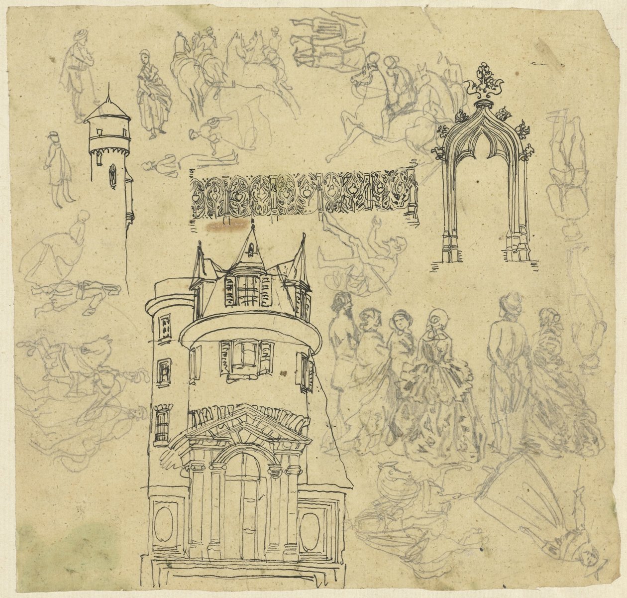 Architectuur en figuren door Rodolphe Bresdin