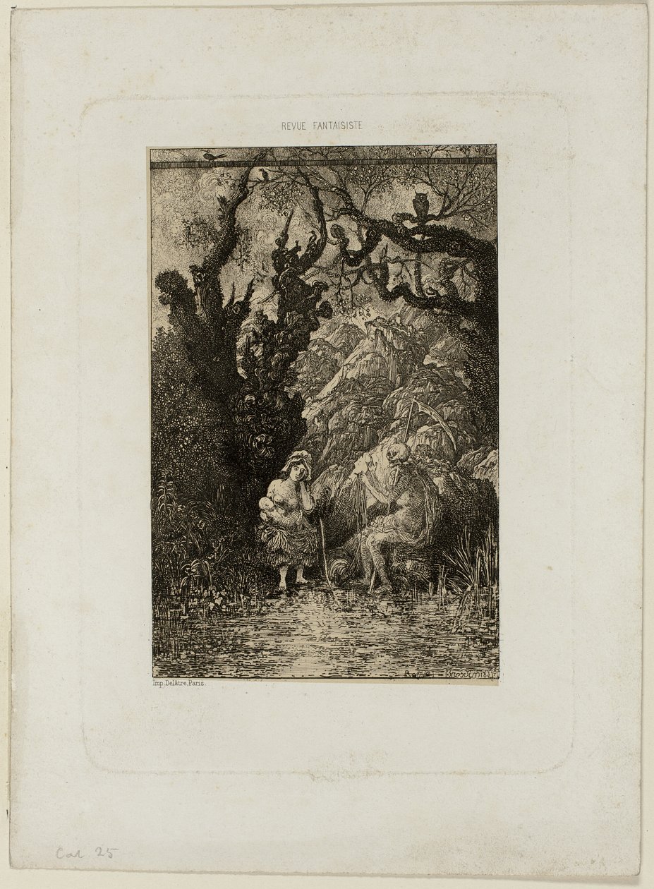 De Dood en de Jonge Moeder, uit Revue Fantaisiste door Rodolphe Bresdin