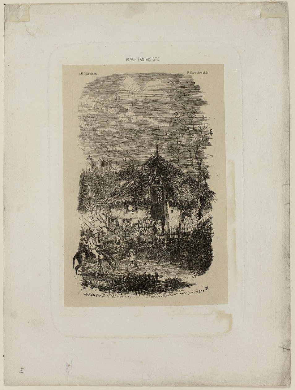 Boerderijhuisje, uit Revue Fantaisiste door Rodolphe Bresdin