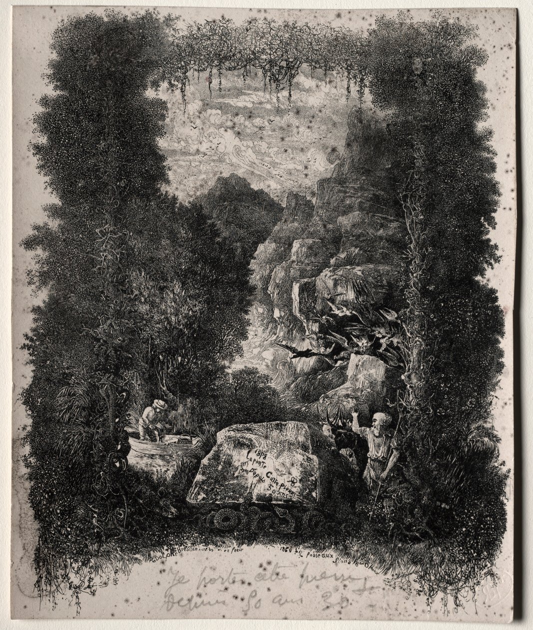 Eerste Frontispice voor Fabels en Sprookjes door Thierry-Faletans, 1868 door Rodolphe Bresdin