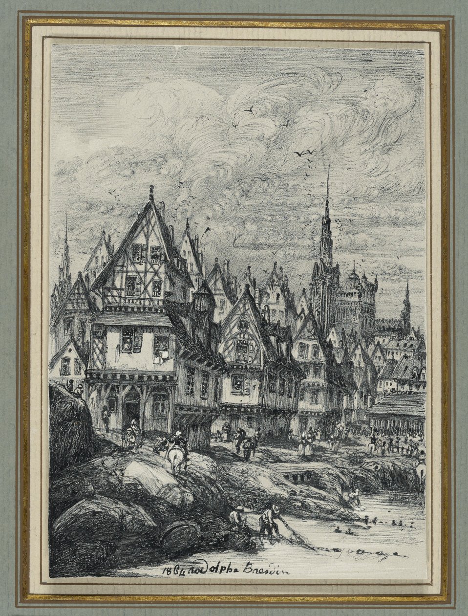 Vissershaven door Rodolphe Bresdin