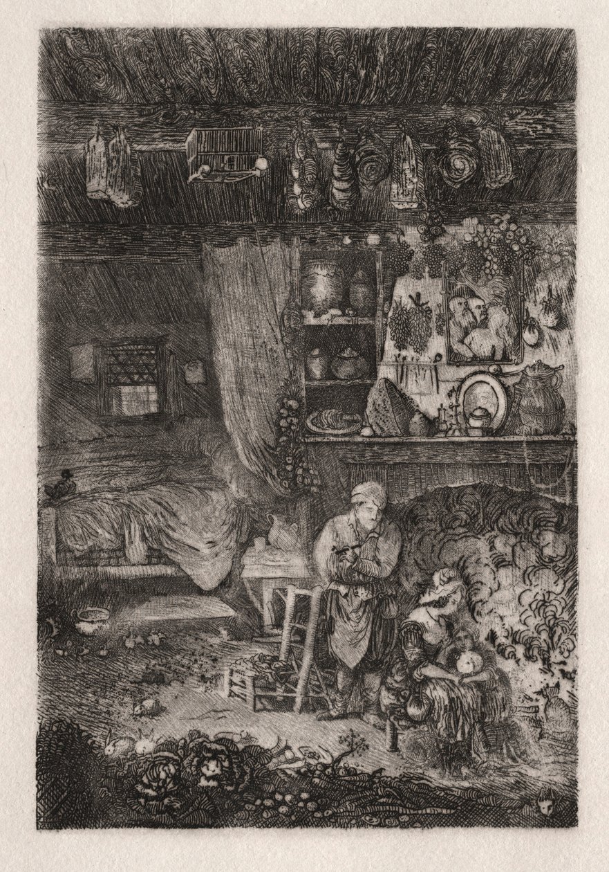 Vlaams interieur, 1856-66 door Rodolphe Bresdin