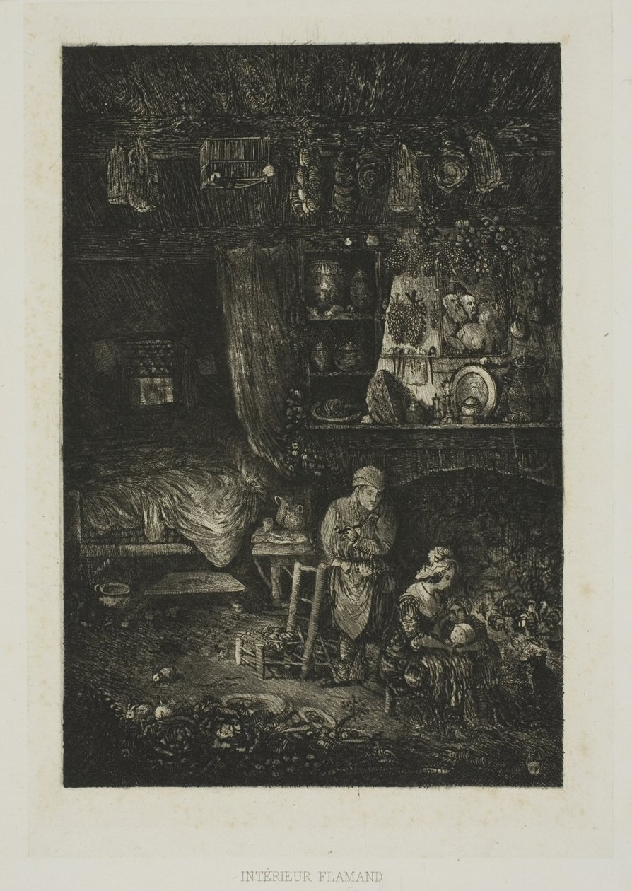 Vlaams interieur, uit Revue Fantaisiste door Rodolphe Bresdin