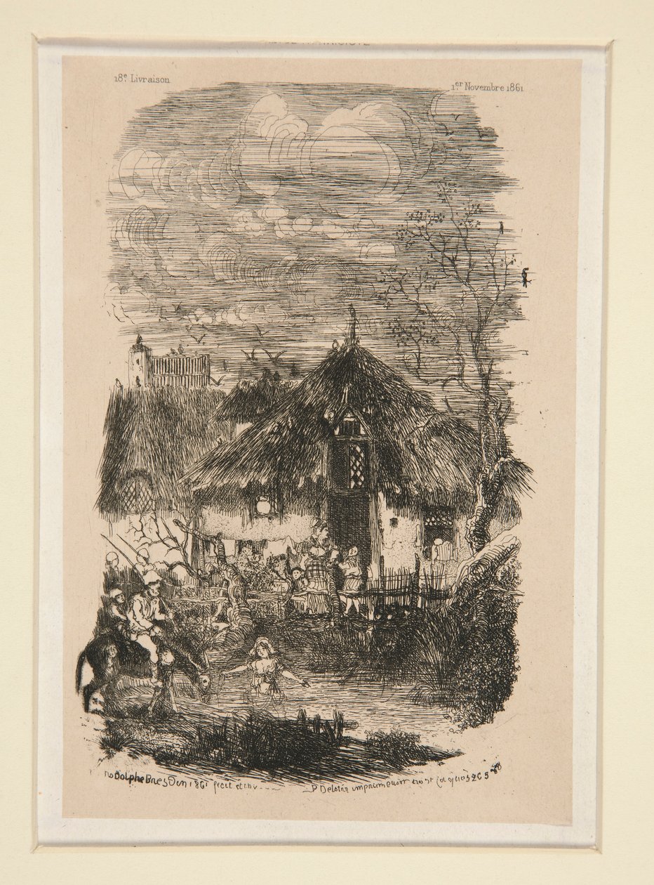 Boerderijpaviljoen uit La Revue fantaisiste door Rodolphe Bresdin