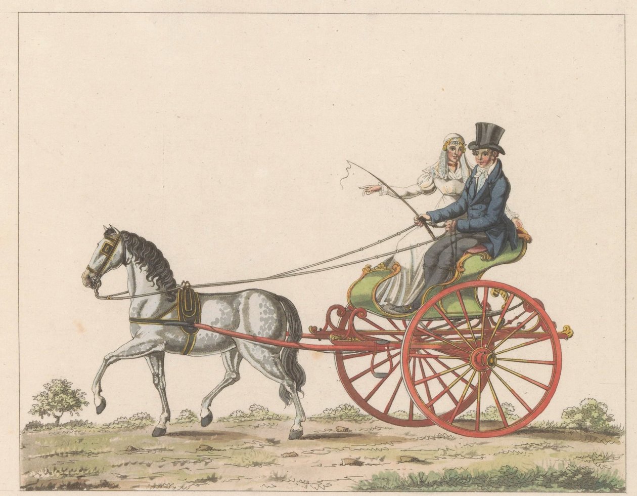 Hollandse sjees, ca. 1825 door Roelof van der Meulen