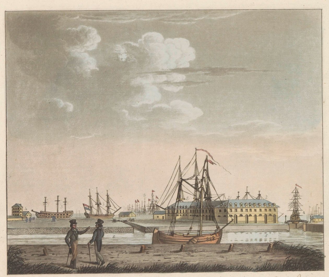 Rijkswerf Willemsoord, ca. 1825 door Roelof van der Meulen