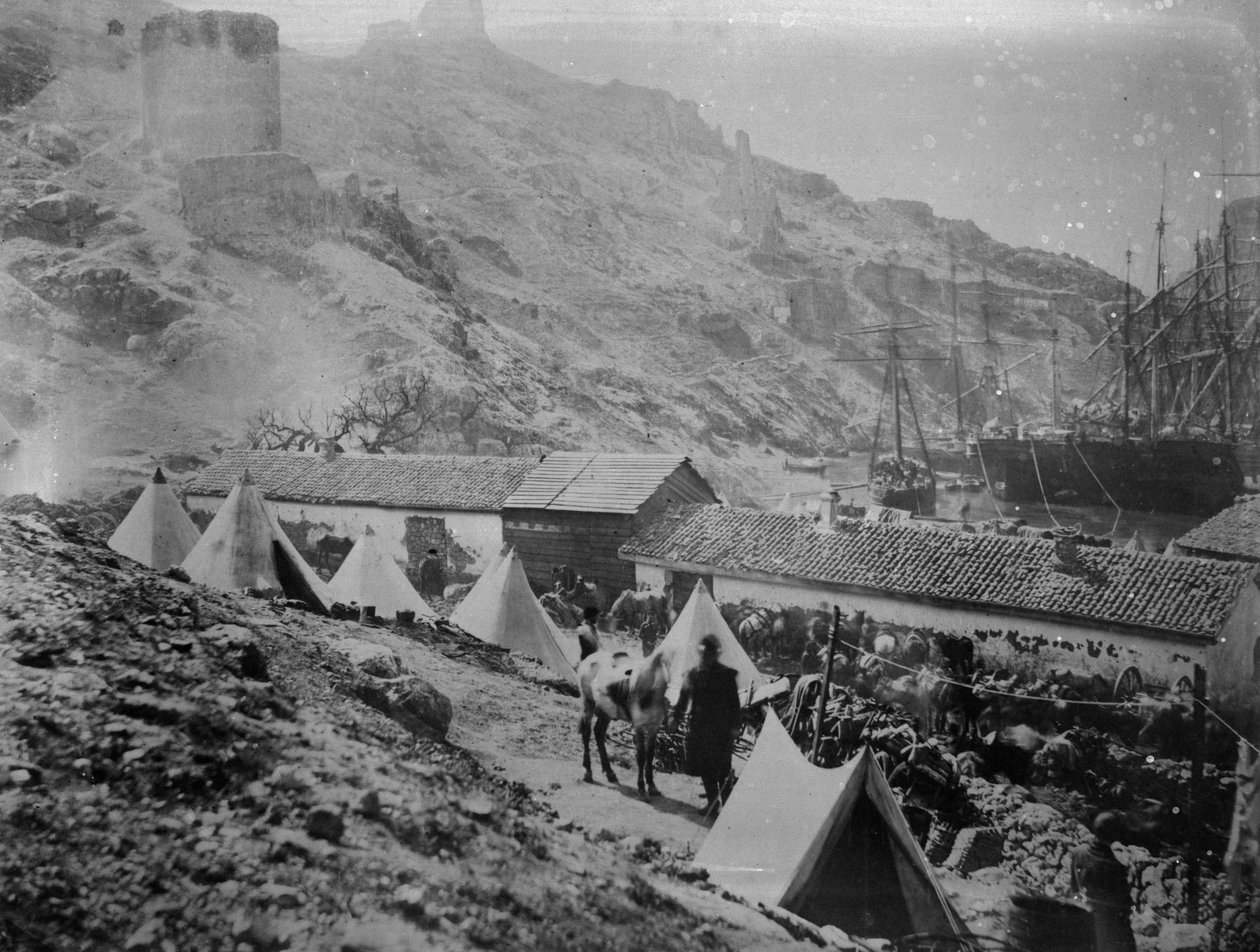 De haven van Balaklava tijdens de Krimoorlog, c.1855 door Roger Fenton
