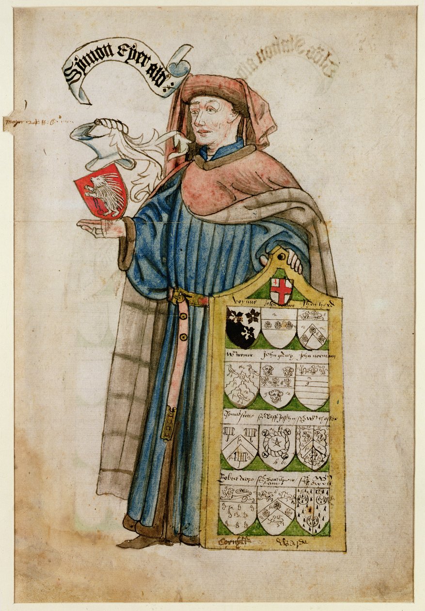 Simon Eyre in de gewaden van een Londense wethouder, ca. 1450 door Roger Leigh