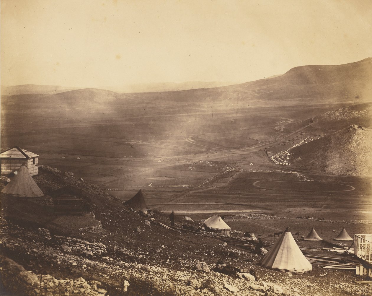 Cavalry Camp, met uitzicht op Kadikoi. door Roger Fenton