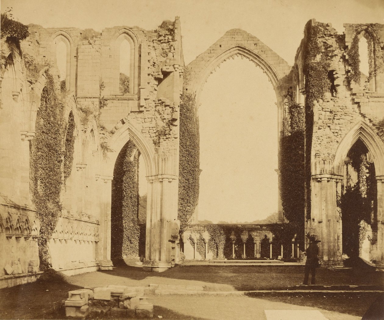Fountains Abbey, oostraam door Roger Fenton