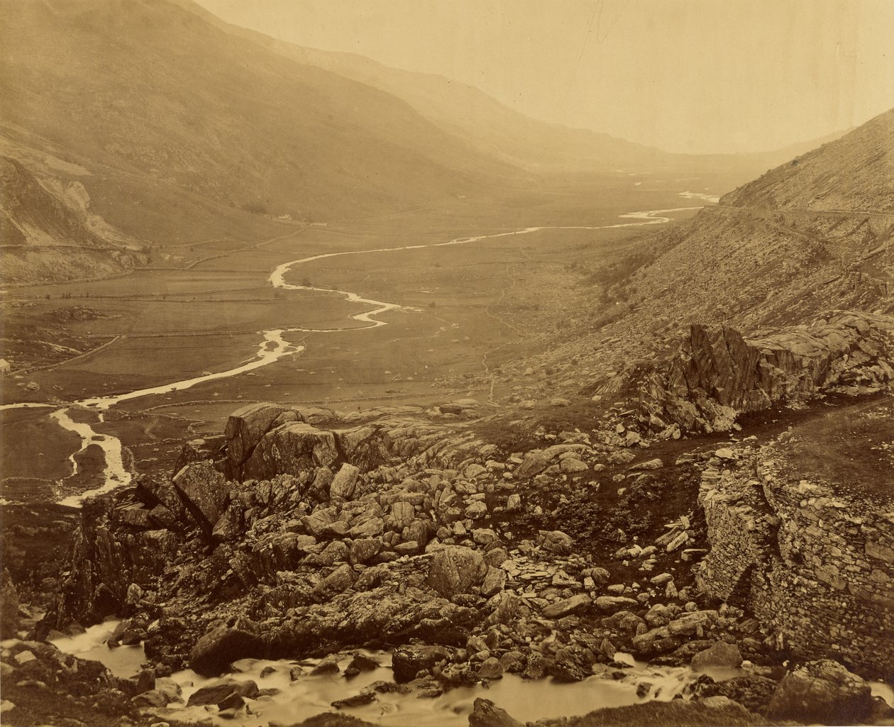 Glyn Francon, vanaf het meer Ogwen door Roger Fenton