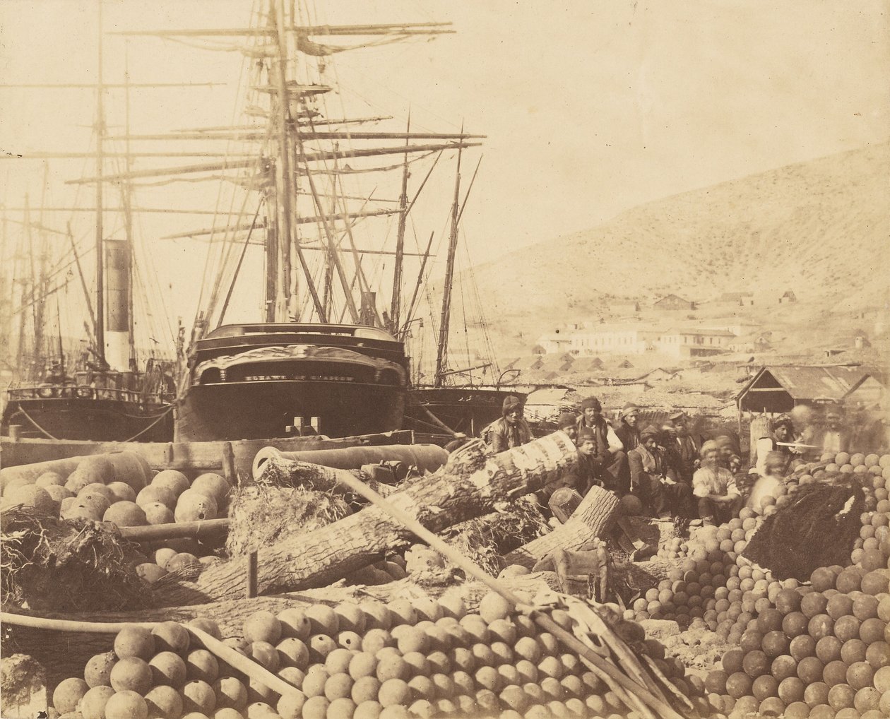 De geschutskade, Balaklava door Roger Fenton
