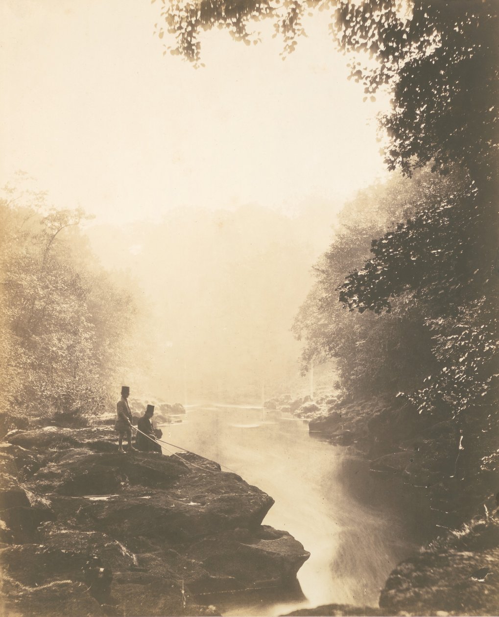 Wharfe en Pool, onder de Strid, 1854 door Roger Fenton