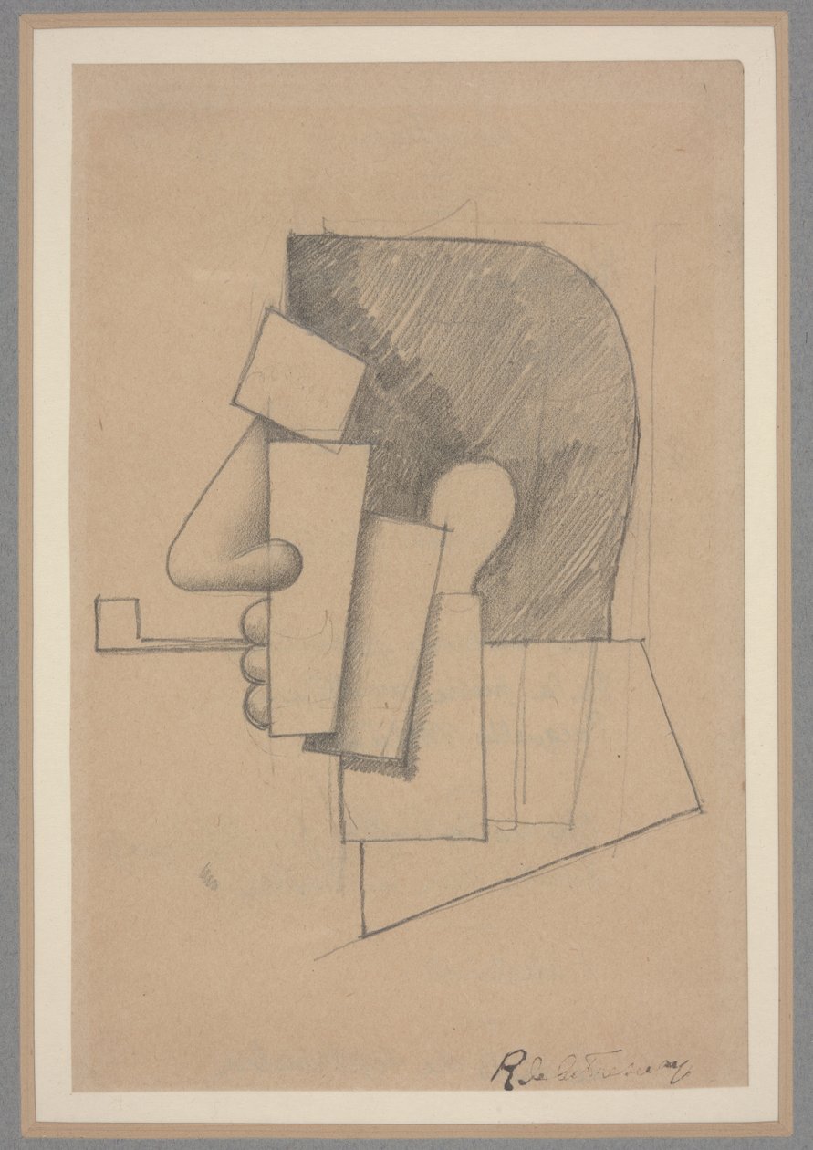 Kubistisch hoofd, c.1915-20 door Roger de La Fresnaye