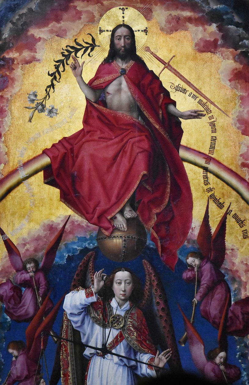 Het Laatste Oordeel - Hôtel-Dieu Beaune - (detail) door Rogier van der Weyden