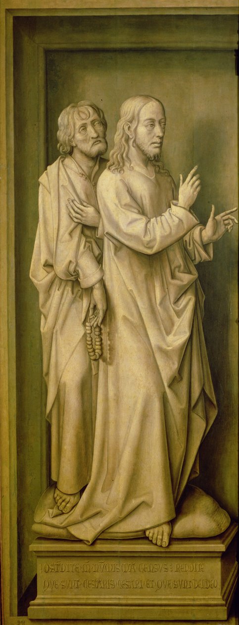 Christus en een Discipel, uit het Verlossing Drieluik, 1455-59 door Rogier van der Weyden