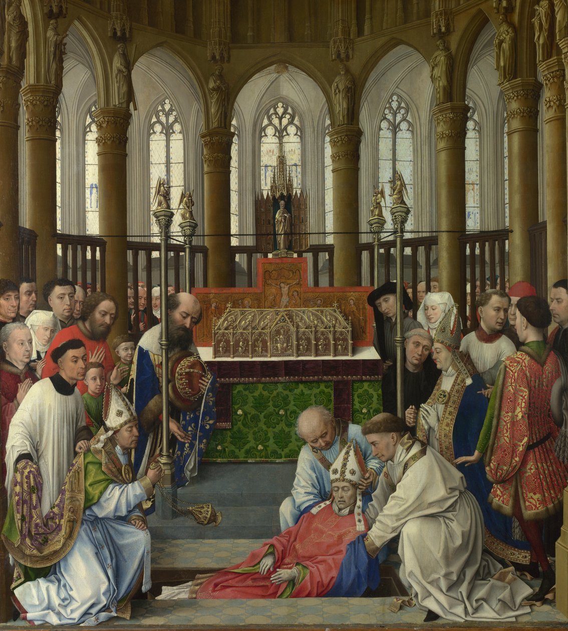 De opgraving van Sint Hubertus door Workshop of Rogier van der Weyden