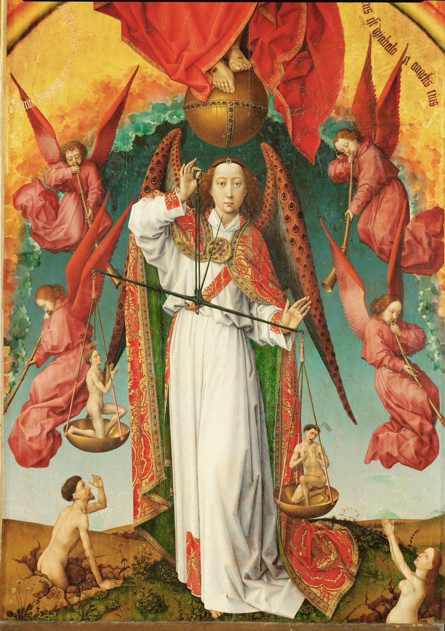 Altaar van het laatste oordeel ... (olieverf op hout) door Rogier van der Weyden
