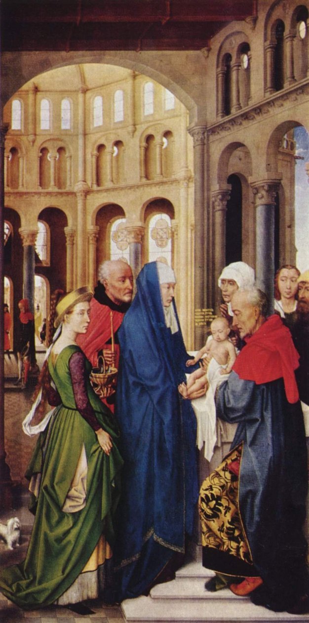 Columba-Altar: Darbringung im Tempel door Rogier van der Weyden