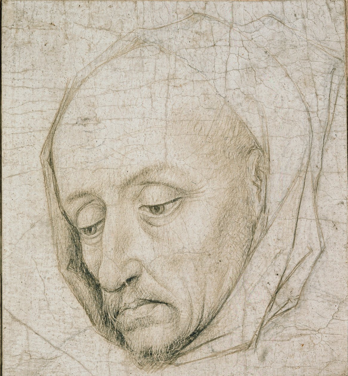 Studie van het hoofd van een oude man door Rogier van der Weyden
