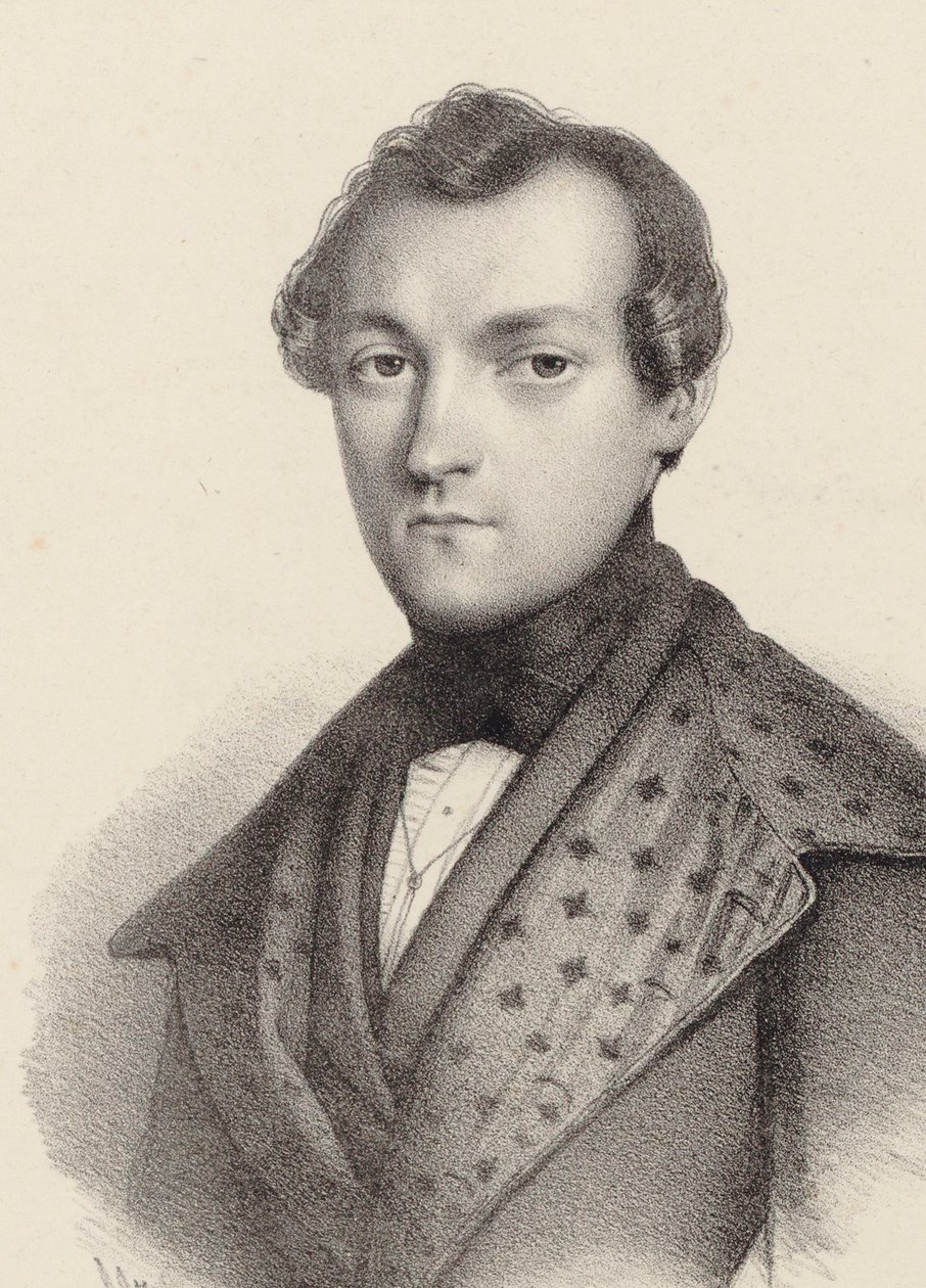 Portret van de pianist en componist Antoine de Kontski door Romain Cazes