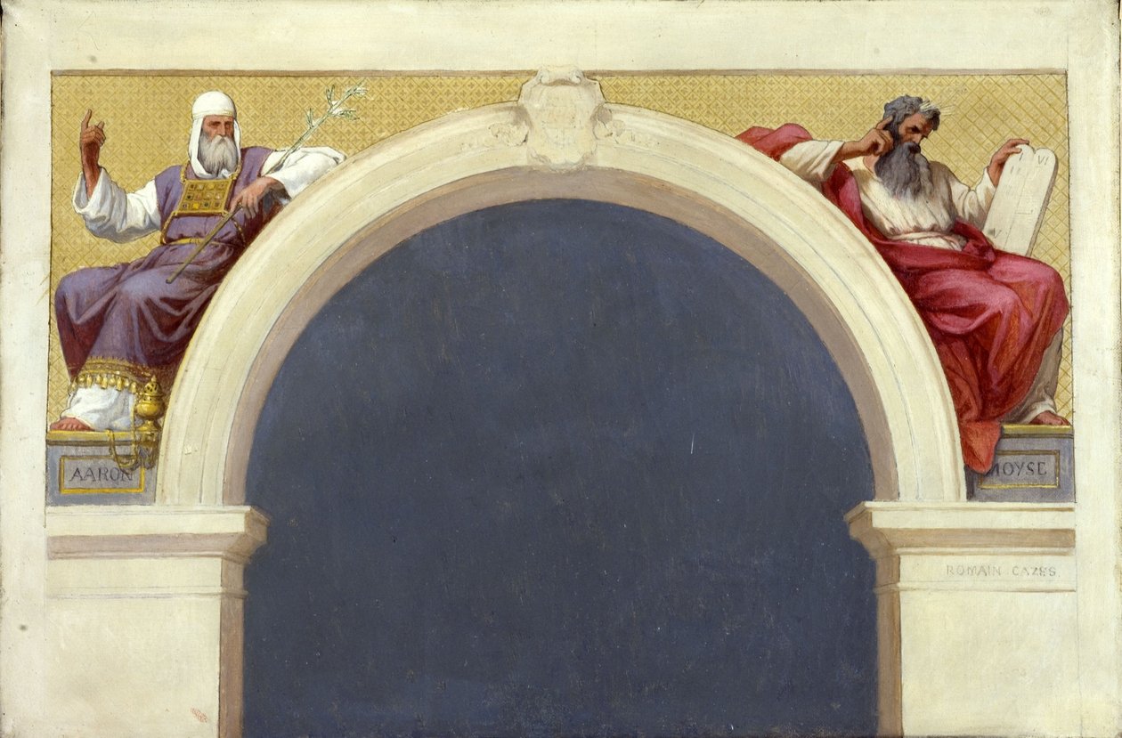 Schets voor de Saint-François-Xavier kerk: Mozes en Aäron, tussen 1874 en 1876 door Romain Cazes