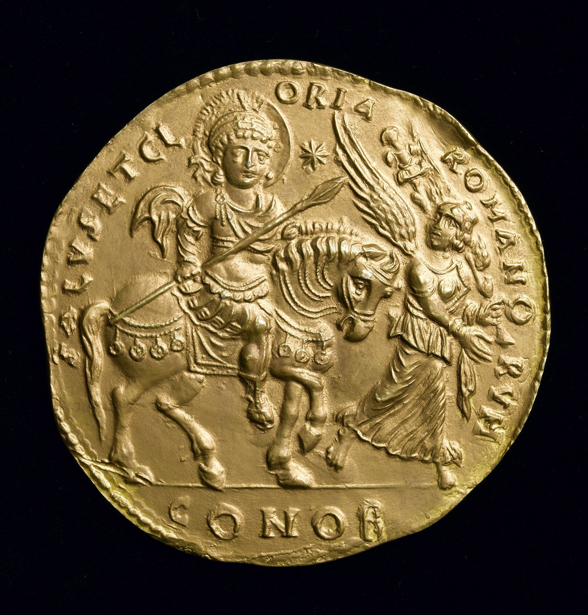 Kopie van de Grote Gouden Medaille van Justinianus I (527-65 AD) keerzijde, c.534 AD door Roman