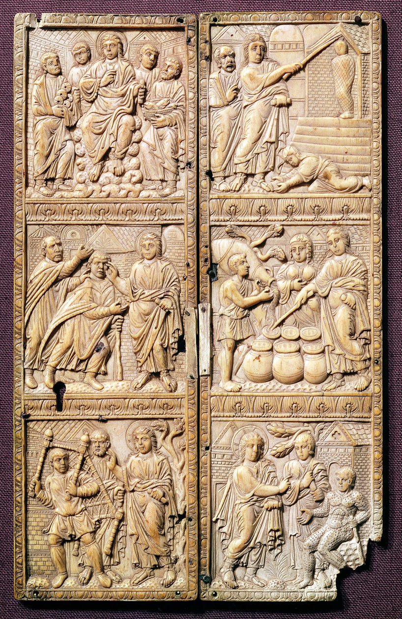 Diptiek met de Wonderen van Christus, ca. 450-460 AD door Roman