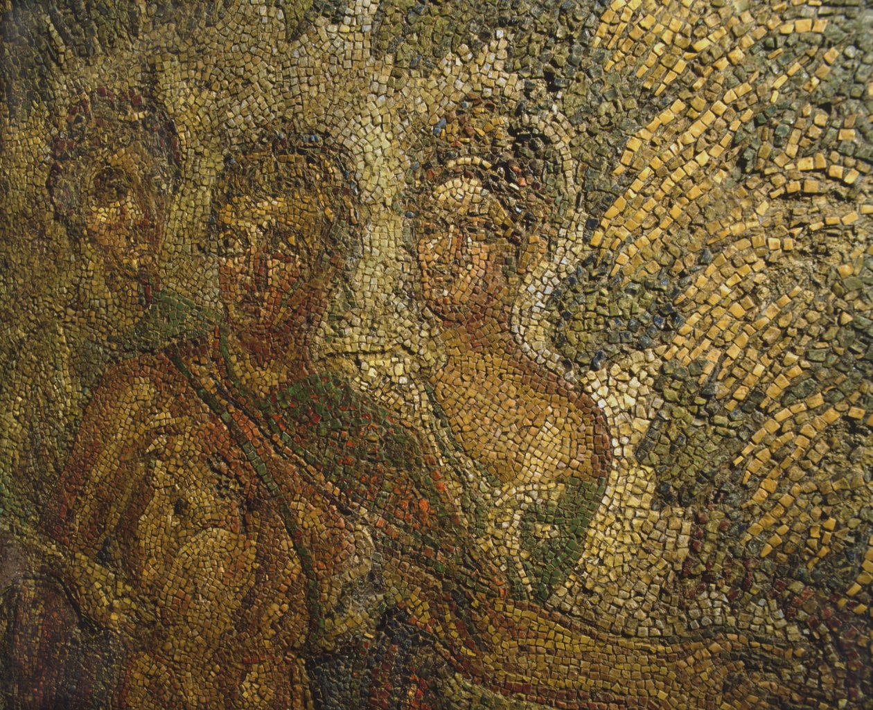 Mozaïek uit een oud gebouw onder de kazerne van de Cuirassiers bij het Quirinaal, Rome door Roman