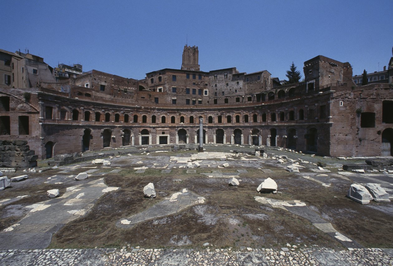 Uitzicht op het Forum van Trajanus, gebouwd 107-112 door Roman