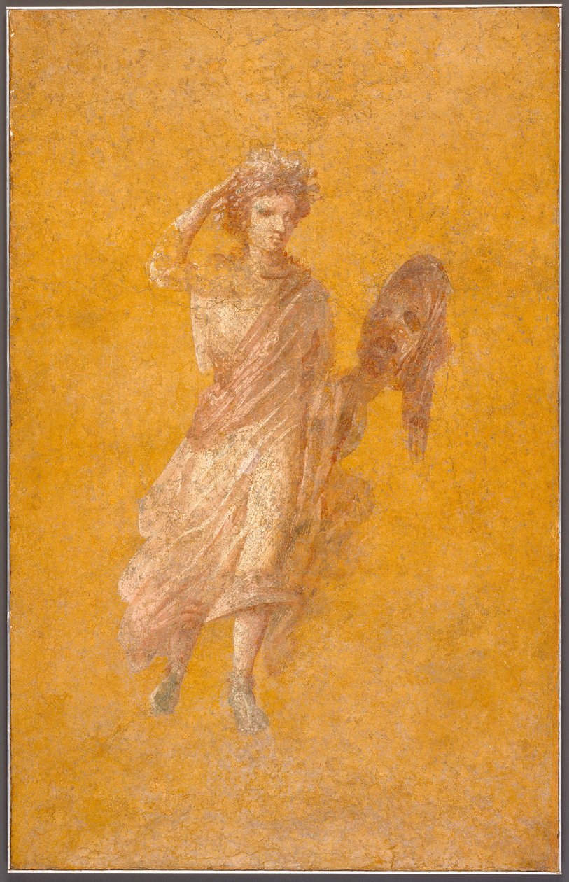 Muurfragment van een muze, 1-75 AD door Roman