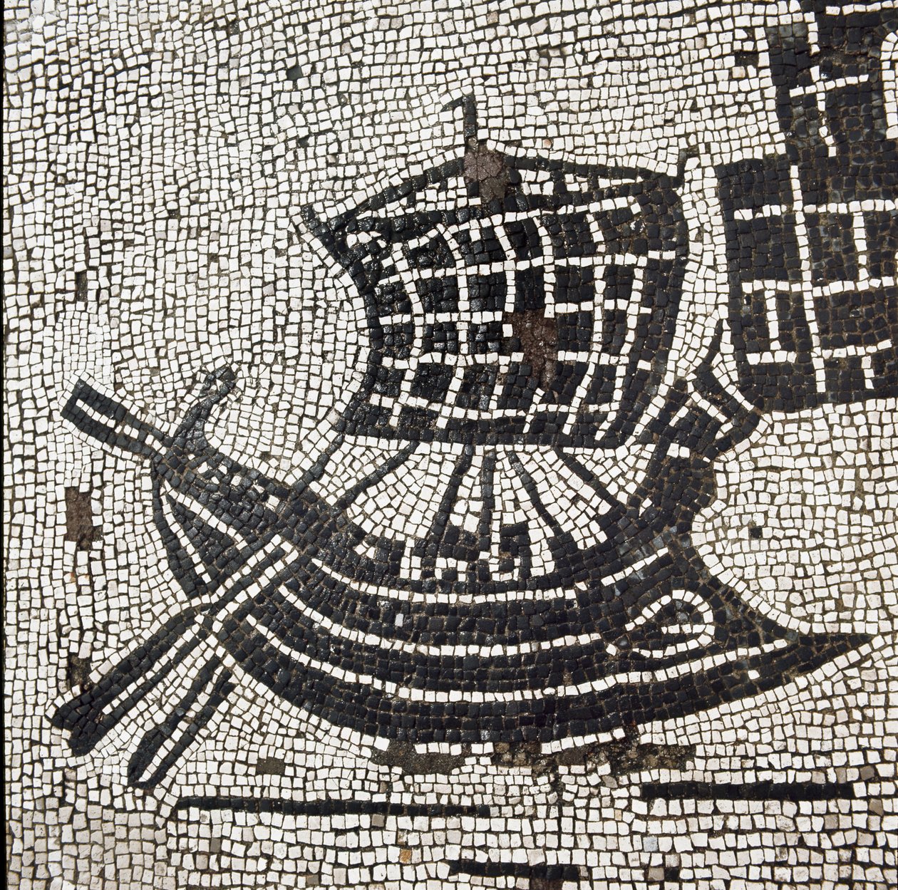 Een schip in de haven van Ostia door Roman