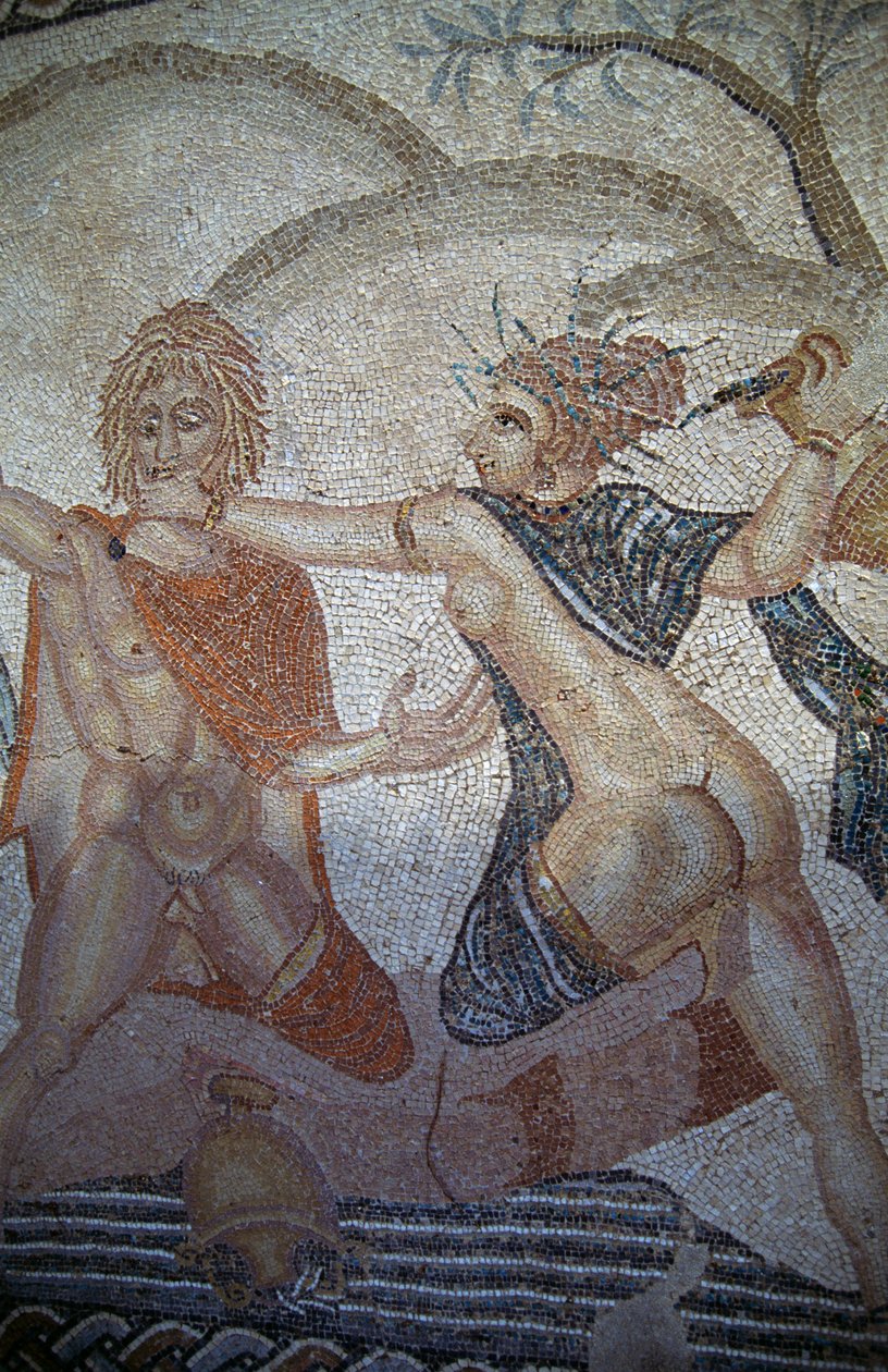 Ontvoering van Hylas door Nimfen, mozaïek in Huis van Venus in Romeinse stad Volubilis door Roman