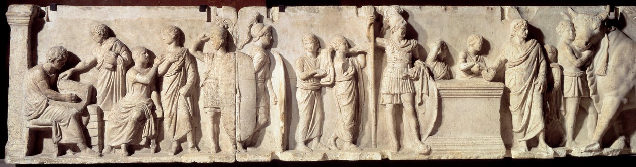 Oud Rome: reliëf bekend als Domitius Ahenobarbus, episode van een volkstelling door Roman