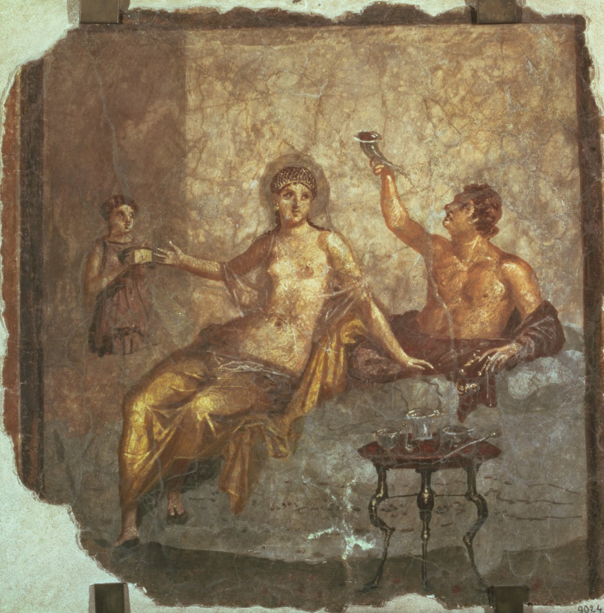 Banketkoppel met een slaaf, uit Herculaneum door Roman