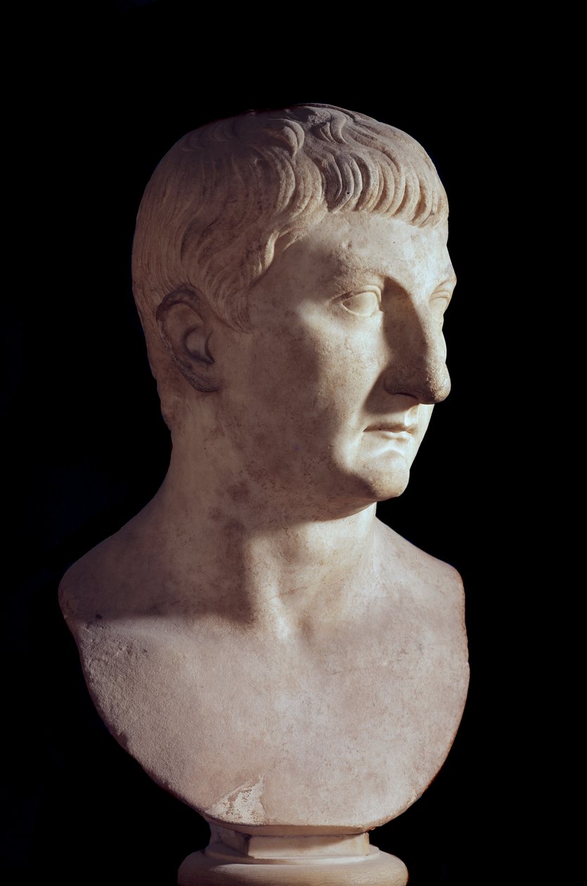 Buste van Drusus de Jongere, zoon van de Romeinse keizer Tiberius door Roman