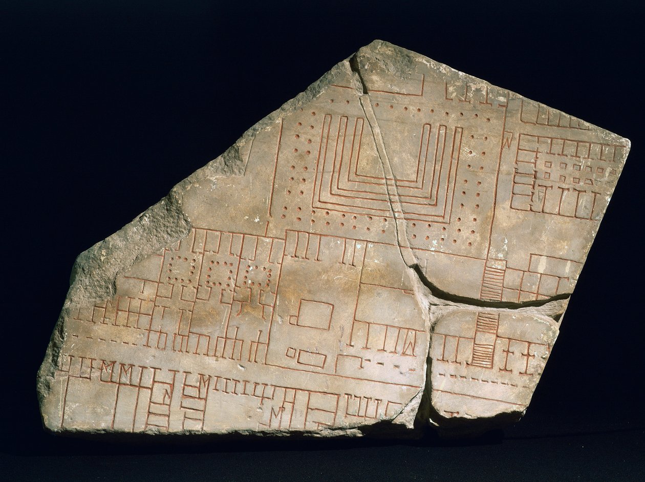 Fragment van Forma Urbis Severiana, 3e eeuw (marmer) door Roman