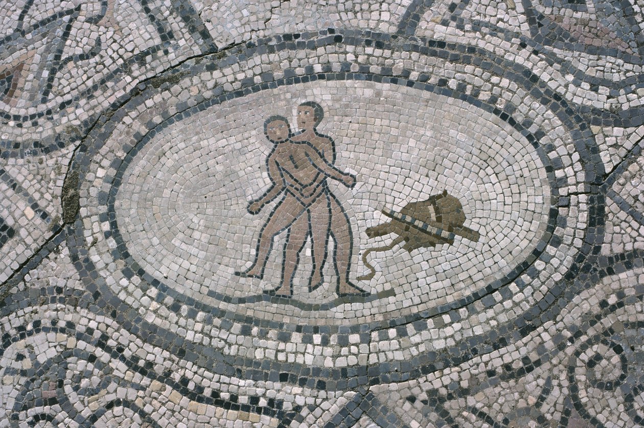 Hercules en Antaeus, van de vloer van 