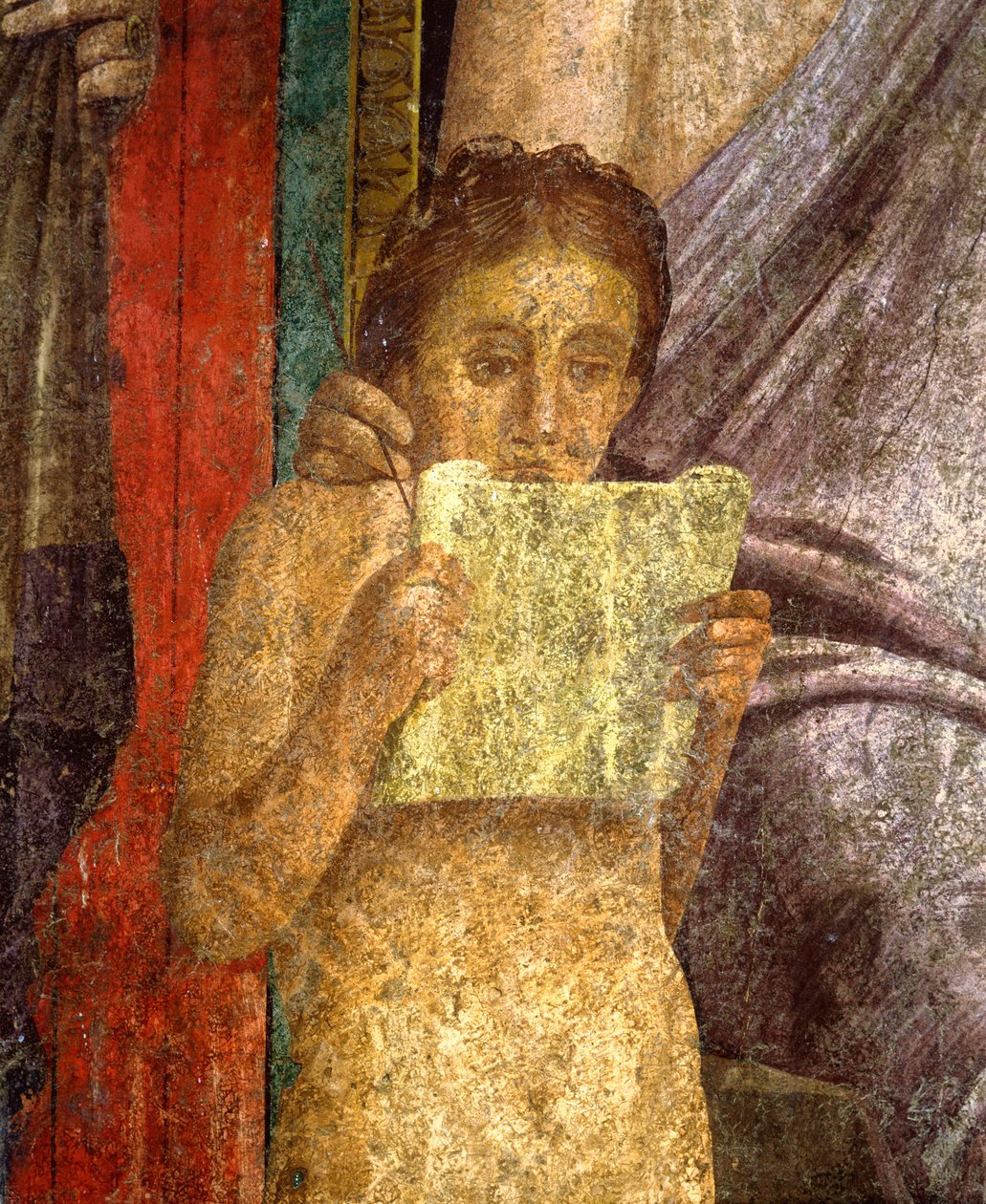 Initiatieriten van de cultus van Dionysus, fresco uit de Villa Dei Mysteri door Roman